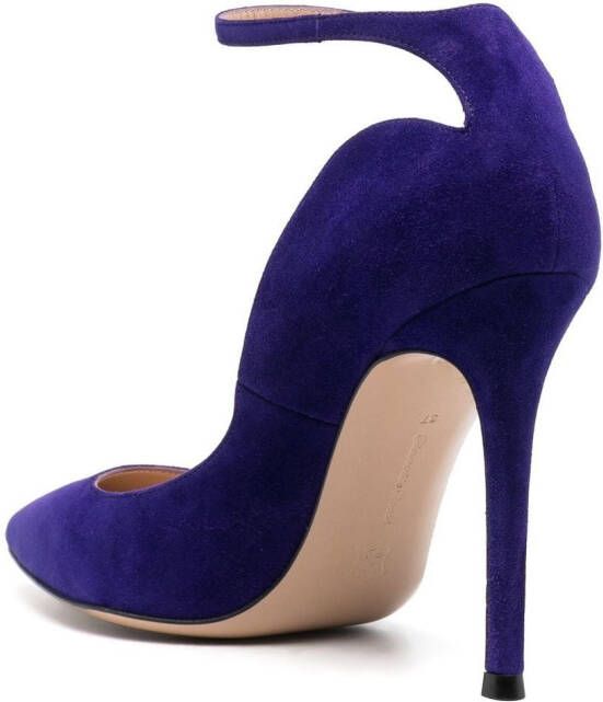Gianvito Rossi pointed-toe ankle strap 105mm pumps Purple