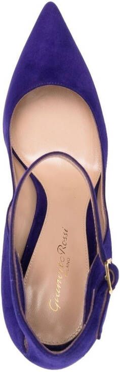 Gianvito Rossi pointed-toe ankle strap 105mm pumps Purple