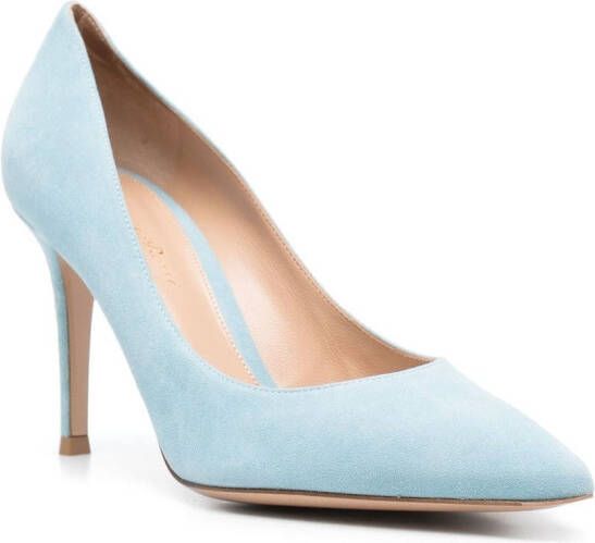 Gianvito Rossi pointed toe suede pumps Blue