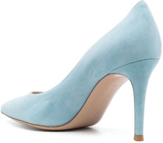 Gianvito Rossi pointed toe suede pumps Blue