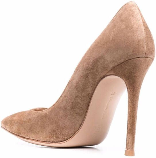 Gianvito Rossi pointed-toe suede pumps Brown