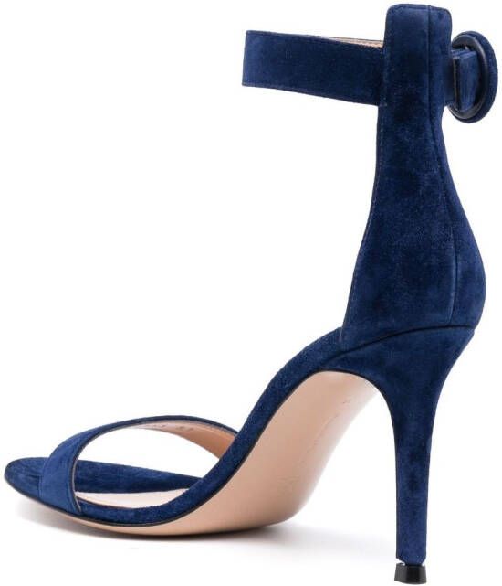 Gianvito Rossi Portofino 85mm suede sandals Blue