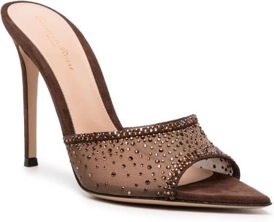 Gianvito Rossi Rania 105mm crystal-embellished sandals Brown