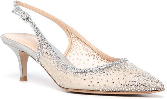 Gianvito Rossi Regina 55mm slingback pumps Silver