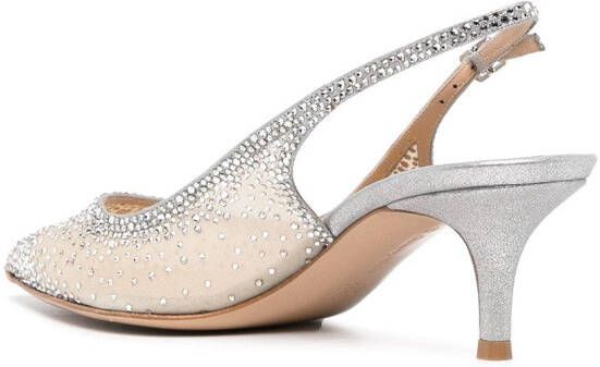 Gianvito Rossi Regina 55mm slingback pumps Silver