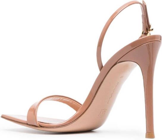 Gianvito Rossi Ribbon 105mm leather sandals Neutrals