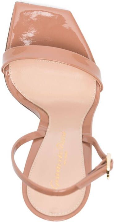 Gianvito Rossi Ribbon 105mm leather sandals Neutrals