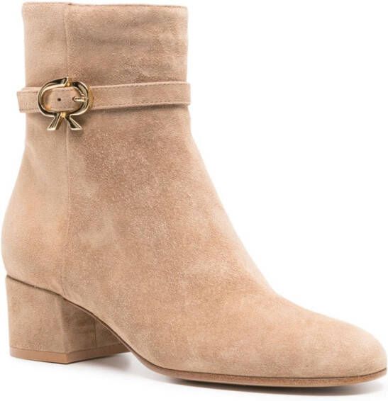 Gianvito Rossi Ribbon 45mm suede ankle boots Brown