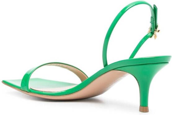 Gianvito Rossi Ribbon 55mm patent leather kitten sandals Green