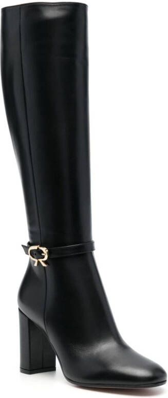 Gianvito Rossi Ribbon 85mm leather boots Black
