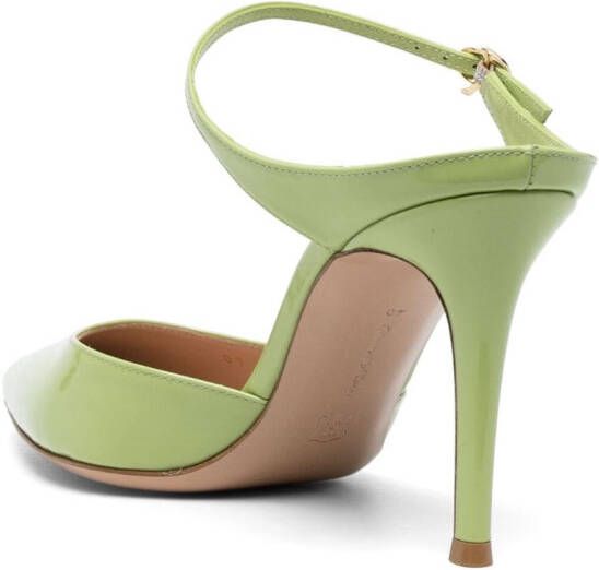 Gianvito Rossi Ribbon 85mm patent-leather mules Green