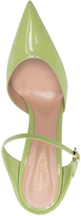 Gianvito Rossi Ribbon 85mm patent-leather mules Green