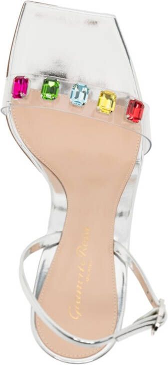 Gianvito Rossi Ribbon 90mm crystal-embellished sandals Silver