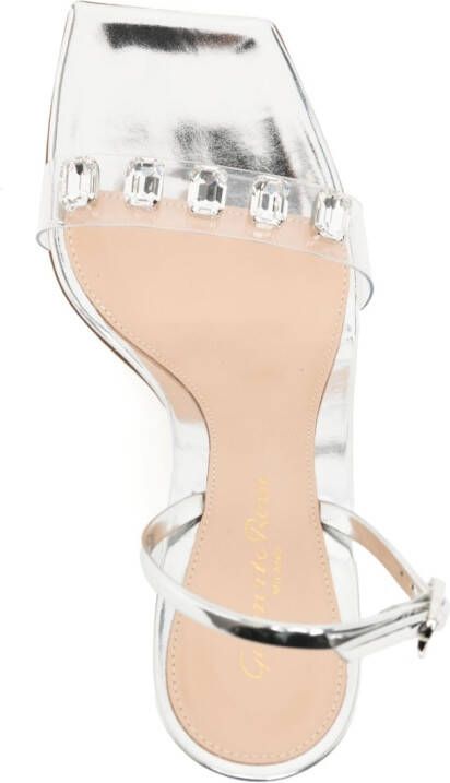 Gianvito Rossi Ribbon 90mm crystal-embellished sandals Silver
