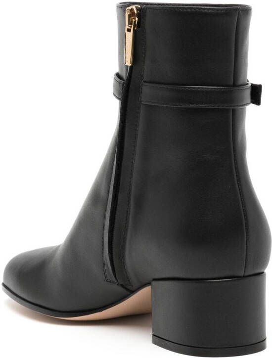 Gianvito Rossi Ribbon 45mm bow-buckle ankle boots Black