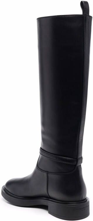 Gianvito Rossi Ribbon Cavalier leather boots Black