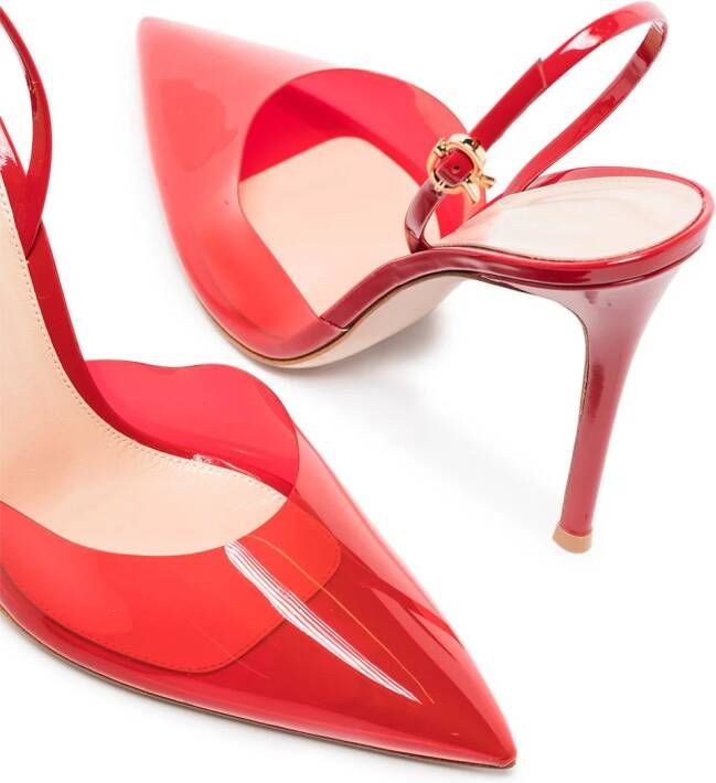 Gianvito Rossi Ribbon D'Orsay 105mm slingback pumps Red