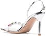 Gianvito Rossi Ribbon gemstone-embellished 100mm sandals Silver - Thumbnail 3