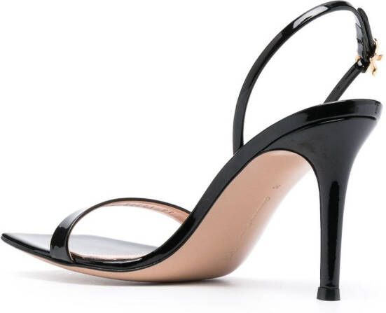 Gianvito Rossi Ribbon Stiletto 85mm leather sandals Black