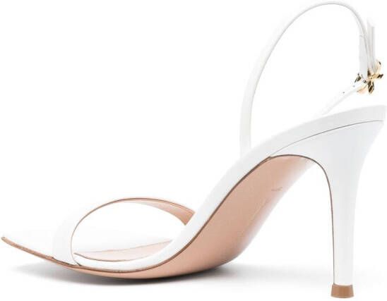 Gianvito Rossi Ribbon Stiletto 85mm leather sandals White