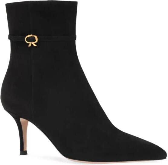 Gianvito Rossi Ribbon Ville 70mm suede boots Black