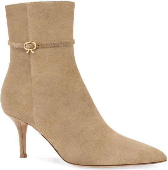 Gianvito Rossi Ribbon Ville 70mm suede boots Brown