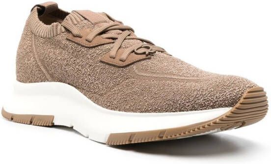 Gianvito Rossi round-toe lace-up sneakers Brown