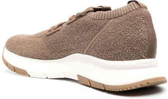 Gianvito Rossi round-toe lace-up sneakers Brown