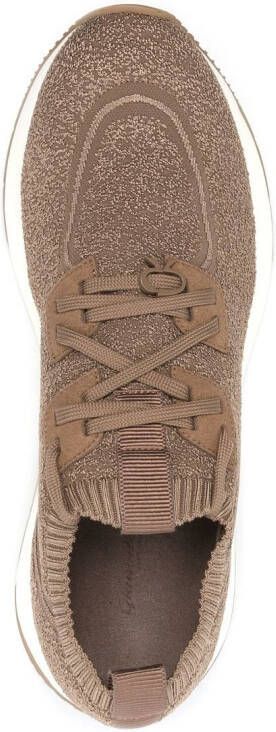 Gianvito Rossi round-toe lace-up sneakers Brown
