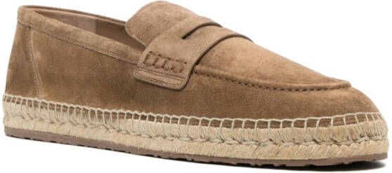 Gianvito Rossi round-toe suede espadrilles Brown