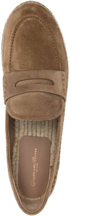 Gianvito Rossi round-toe suede espadrilles Brown