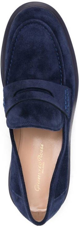 Gianvito Rossi round-toe suede loafers Blue