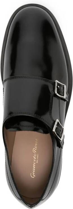 Gianvito Rossi Scott buckled leather shoes Black