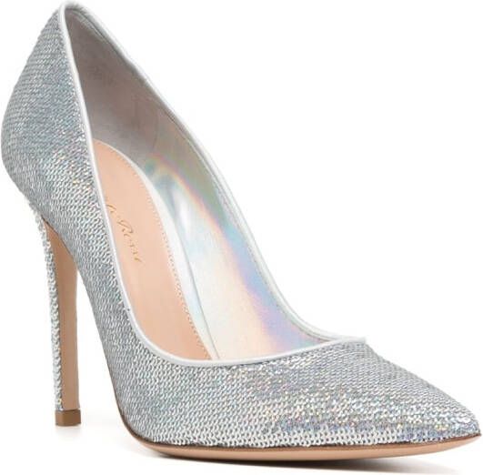 Gianvito Rossi sequin-embellished 100mm pumps Silver