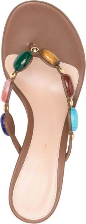 Gianvito Rossi Shanti 70mm leather sandals Brown