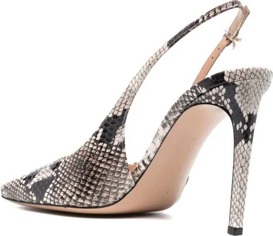 Gianvito Rossi snakeskin-effect square-toe pumps Neutrals