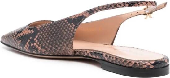 Gianvito Rossi square-toe leather ballerina shoes Black