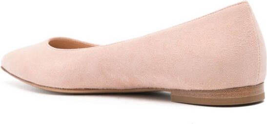 Gianvito Rossi suede pointed-toe ballerina shoes Pink