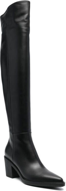 Gianvito Rossi thigh-high pointed boots Black