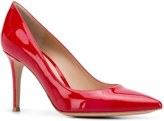 Gianvito Rossi varnished 85mm stiletto pumps Red