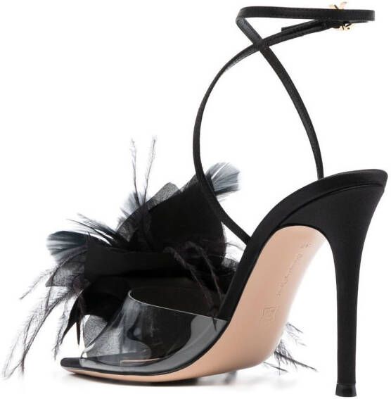 Gianvito Rossi Ynez 105mm floral-appliqué sandals Black
