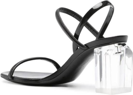 Giorgio Armani 80mm block-heel leather sandals Black