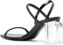 Giorgio Armani 80mm block-heel leather sandals Black - Thumbnail 3