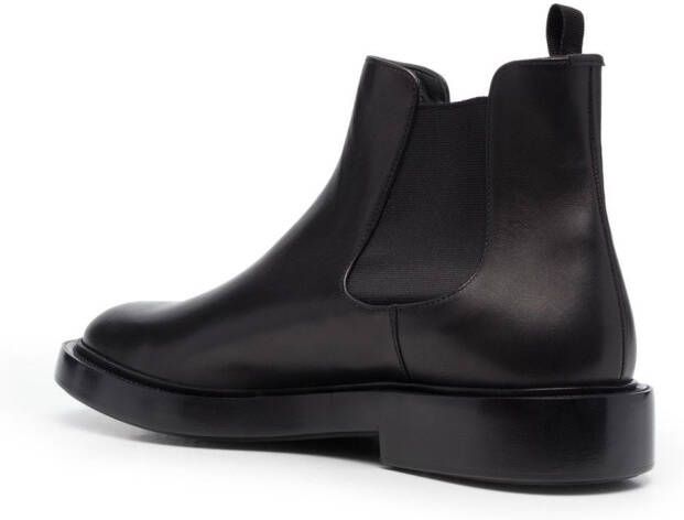 Giorgio Armani leather Chelsea boots Black