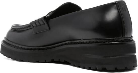 Giorgio Armani leather penny-slot loafers Black