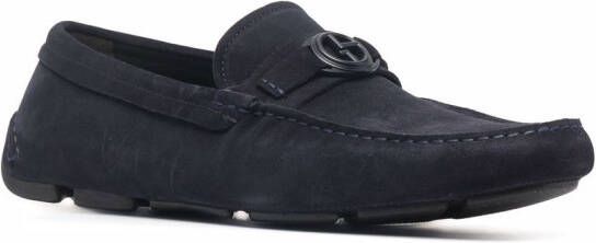 Giorgio Armani logo buckle loafers Blue