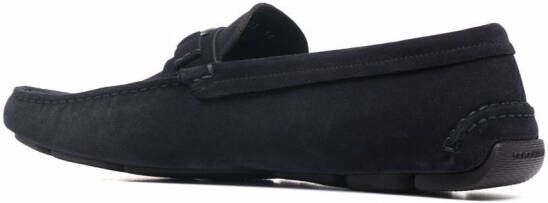 Giorgio Armani logo buckle loafers Blue