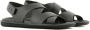 Giorgio Armani logo-debossed leather sandals Black - Thumbnail 2