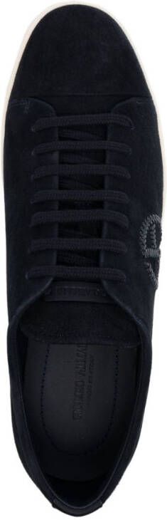 Giorgio Armani logo-embossed low-top sneakers Blue