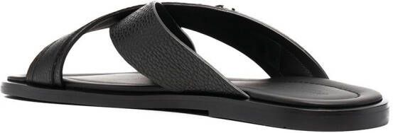 Giorgio Armani logo-patch sandals Black